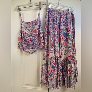 Spell & the Gypsy Collective Babushka in lavender cami & skirt XS and Small NEW